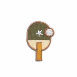 Opstrijkbare applicatie tafeltennisbatje legergroen (1 stuk)
