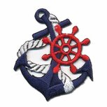 Opstrijkbare applicatie anker donker blauw (1 stuk)