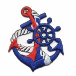 Opstrijkbare applicatie anker kobalt blauw (1 stuk)