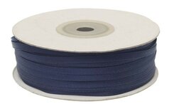 Donker blauw dubbelzijdig satijnband 4 mm (ca. 90 m)
