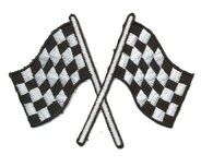 Opstrijkbare applicatie finish vlaggen (1 stuk)