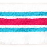 Boord blauw-fuchsia-wit gestreept ca. 50 cm (6 stuks)