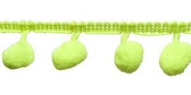 Pompom band NEON geel/groen 20 mm (ca. 16 meter)