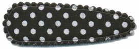 Haarkniphoesje zwart met witte stip / polkadot 5 cm (ca. 100 stuks)