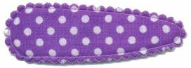 Haarkniphoesje paars met witte stip / polkadot 5 cm (ca. 100 stuks)