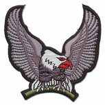 Opstrijkbare applicatie adelaar grijs (1 stuk)