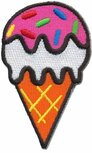 Opstrijkbare applicatie ijsje op hoorntje (1 stuk)