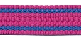 Tassenband 25 mm streep roze/blauw EXTRA STEVIG (ca. 5 m)