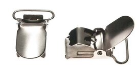 Bretel clip zilverkleurig met ronde hoeken 20 mm (25 stuks)