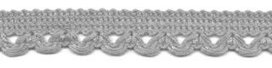 Sierband met lus-/schulprandje grijs 12 mm (ca. 32 meter)