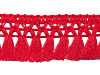Franje-kwastjesband rood ca. 32 mm (ca. 16 meter)
