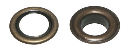 Nestels 15 mm (maat #30) bronskleurig staal (ca. 50 sets)