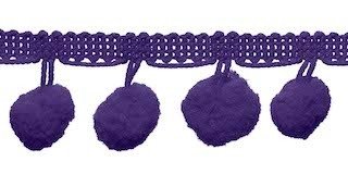 Pompom band paars 20 mm (ca. 16 meter)