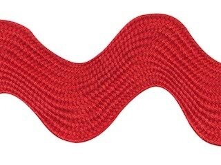 Rood zig-zag band 25 mm (ca. 16 meter)