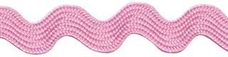 Licht roze zig-zag band 10 mm (ca. 16 meter)