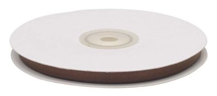 Bruin dubbelzijdig satijnband 7 mm (ca. 30 m)