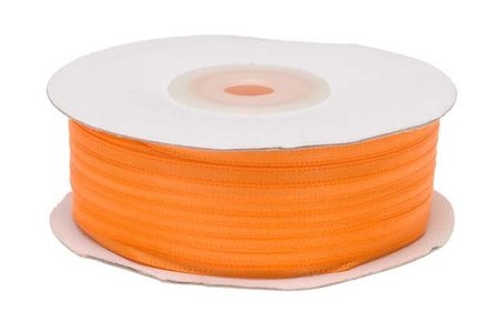 NEON oranje dubbelzijdig satijnband 4 mm (ca. 90 m)