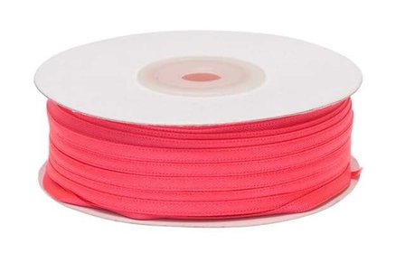 NEON roze dubbelzijdig satijnband 4 mm (ca. 90 m)