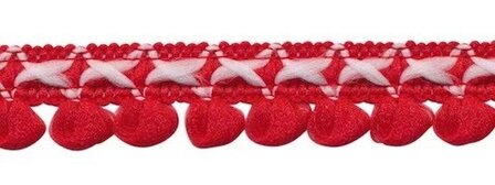 2-kleurig lusjesband rood-gebroken wit 15 mm (ca. 16 meter)
