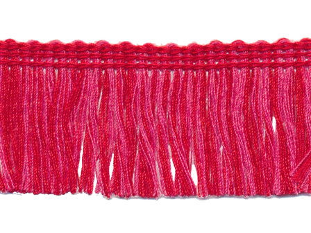 Tweekleurig franjeband rood-oud roze ca. 32 mm (ca. 16 meter)