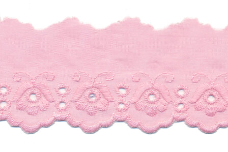 Broderie roze 100% KATOEN 50 mm #1303 (ca. 13,5 m)