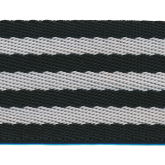 Tassenband 50 mm streep zwart/wit (ca. 5 m)