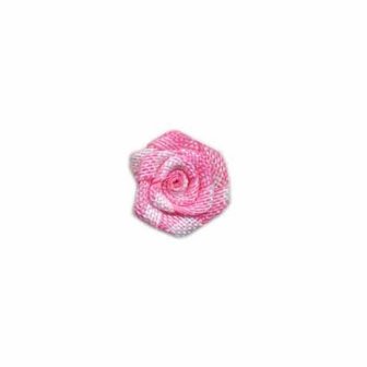 Roosje geruit roze-wit 15 mm (ca. 25 stuks)
