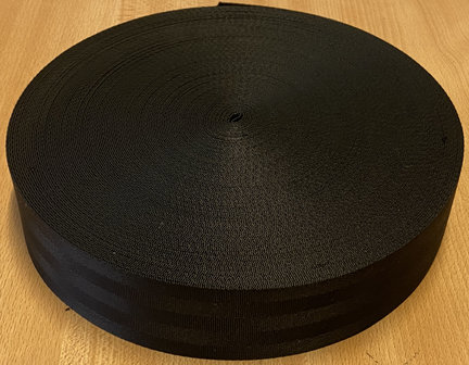 Tassenband autogordel-look 50 mm zwart STEVIG (rol van 50 m)