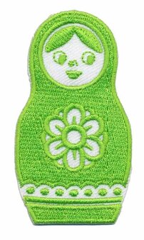 Opstrijkbare applicatie babushka groen (1 stuk)