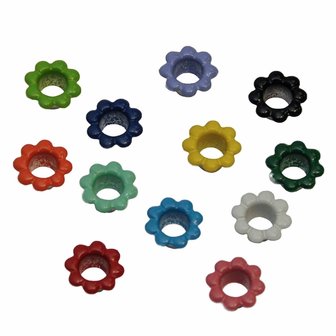 Nestel bloemetje mix kleuren 11 mm (ca. 100 stuks)