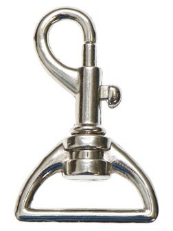 Metalen musketonhaak/sleutelhanger zilverkleurig half rond ZWAAR 30 mm (10 stuks)