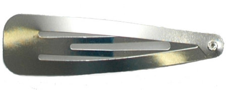 Klik-klak haarknipje zilverkleurig 6,5 cm  (ca. 20 stuks)