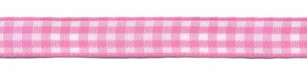 Ruit band roze-wit 10 mm (ca. 45 m)