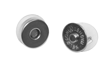 Magneetsluiting zilverkleurig 14 mm (10 stuks)