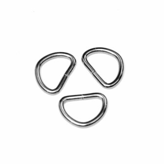 Metalen D-ring zilverkleurig 20 mm (ca. 25 stuks)