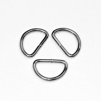 Metalen D-ring zilverkleurig 25 mm (ca. 25 stuks)