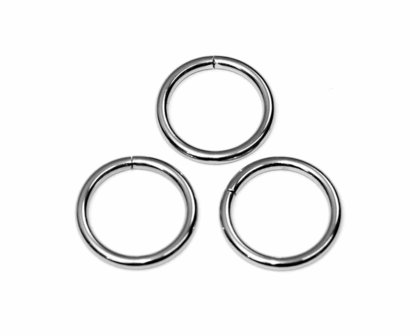Metalen O-ring zilverkleurig ZWAAR 25 mm (ca. 25 stuks)