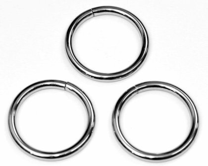 Metalen O-ring zilverkleurig ZWAAR 38 mm (ca. 25 stuks)