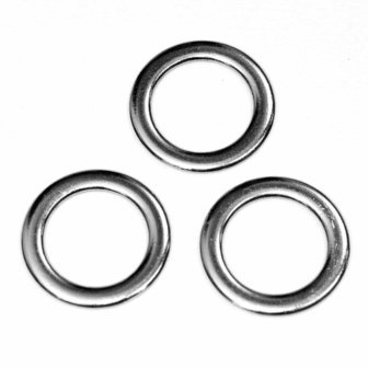 Metalen platte O-ring zilverkleurig LUXE uitvoering 25 mm (ca. 25 stuks)
