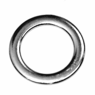 Metalen platte O-ring zilverkleurig LUXE uitvoering 25 mm (ca. 25 stuks)