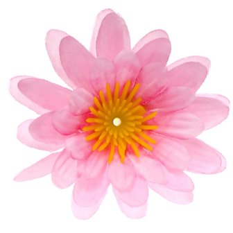 Gerbera roze stof klein ca. 6,5 cm (5 stuks)