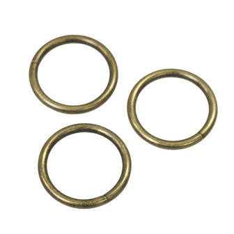Metalen O-ring bronskleurig ZWAAR 30 mm (ca. 25 stuks)