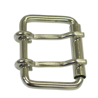 Metalen riem gesp zilverkleurig 50 mm met 2 pinnen (5 stuks)