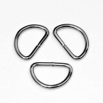 Metalen D-ring zilverkleurig 30 mm (ca. 25 stuks)