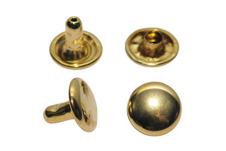 Holniet goudkleurig staal 9 mm met dubbele kop (ca. 1000 sets)