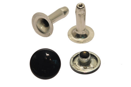 Holniet zwart 9 mm - lange pin (ca. 500 sets)