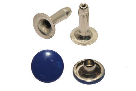 Holniet kobalt blauw 9 mm - lange pin (ca. 500 sets)