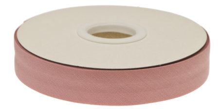 Oud roze gevouwen biaisband 20 mm (20 meter)