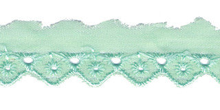 Broderie mintgroen 25 mm (ca. 13,5 m)