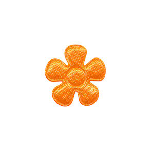 Applicatie bloem NEON oranje satijn effen klein 20 mm (ca. 25 stuks)